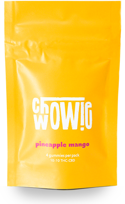 Chowie Wowie pineapple mango gummies - 4 per pack (10:0 THC:CBD)